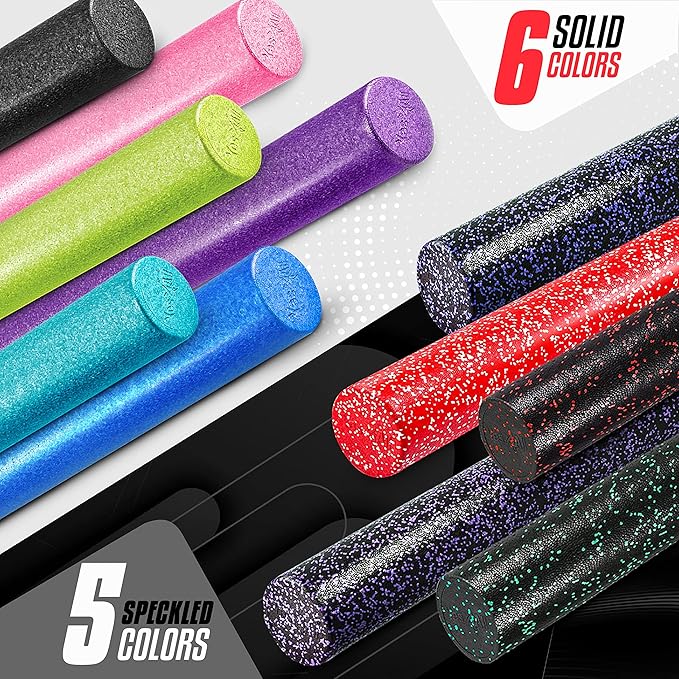 Yes4All High-Density EPP Round Back Roller Foam, Exercise Foam Roller for Yoga, Pilates & Stretching - 12, 18, 24, 36 inch