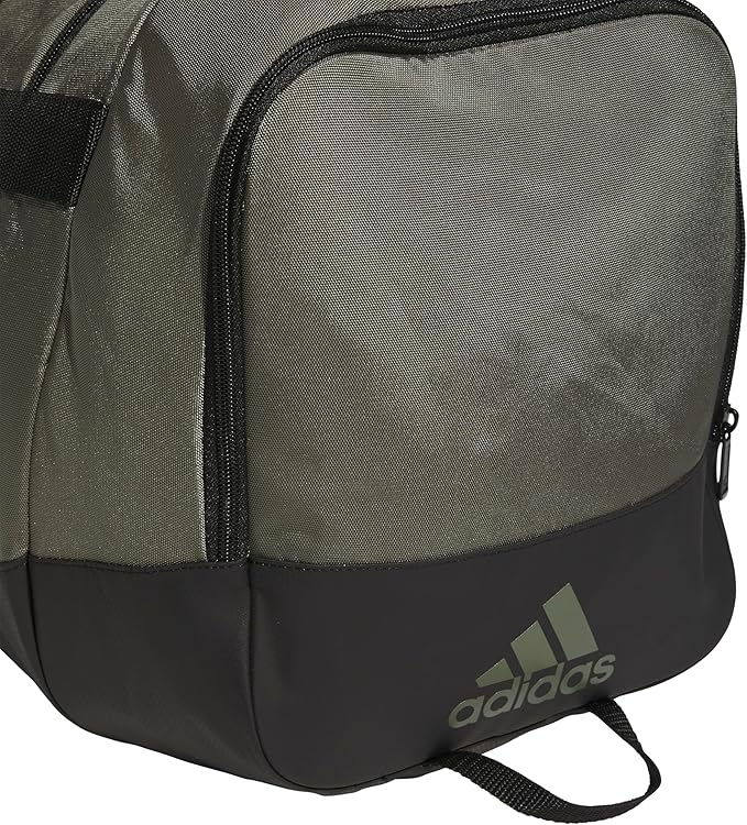 adidas Unisex Defender 4.0 Gym Duffel Bag for Men and Women, Olive Strata Green/Black/Silver Metallic, Medium (66L)
