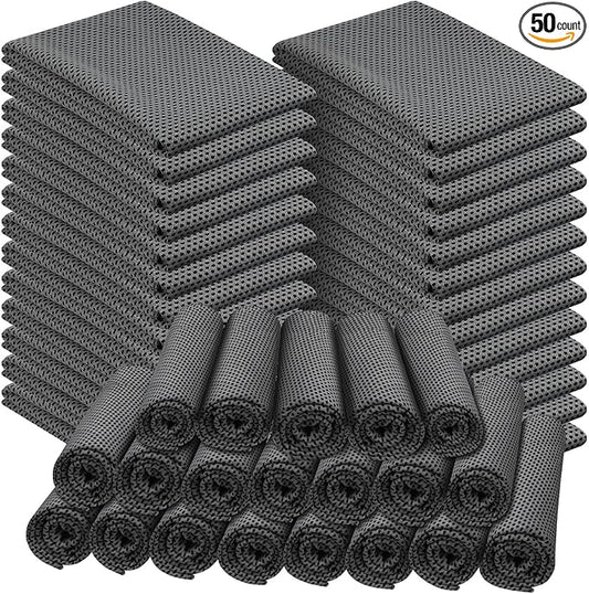 Shellwei 50 Pcs Cooling Towel 40 x 12 Inch Microfiber Workout Towels Breathable Chilly Towel Ice Cool Cold Towels Bulk Fast Drying Absorbent Sweat Rag for Neck Yoga Sports Golf Gym