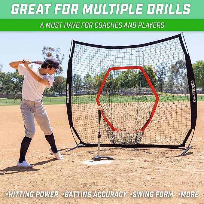 GoSports Baseball & Softball Pro Batting Tee with Heavy-Duty Tripod Base Design and Adjustable Height