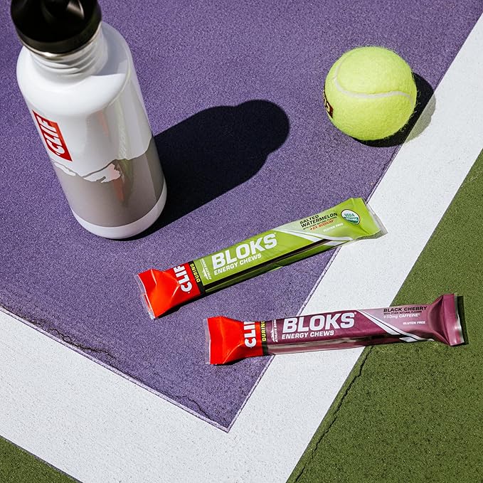 Clif Bloks Sours - Green Apple Flavor - Energy Chews - Non-GMO - Plant Based - Fast Fuel for Cycling and Running - Quick Carbohydrates and Electrolytes - 2.12 oz. (18 Count)