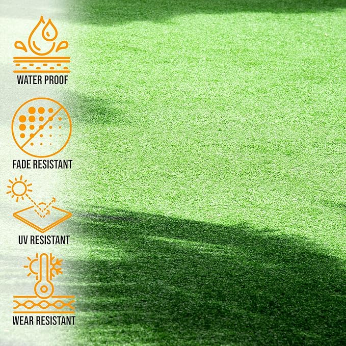 Ottomanson Artificial Turf Golf Hitting Mat 3' x 20' Indoor/Outdoor Waterproof Synthetic Fake Grass for Putting Practice Baseball Football Sports Gym Backyard, Custom Size 2' up to 30'