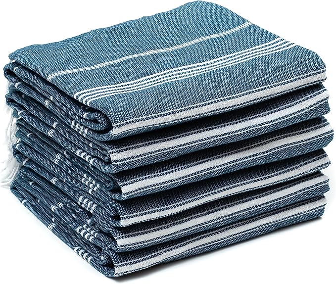 HAVLULAND Turkish Beach Towels Oversized -100% Turkish Cotton Super Soft Lightweight - Absorbent and Quick Drying Bath Towel - Sand Free Beach Towel - Turkish Towels for Adults (Teal, 12 Pack)