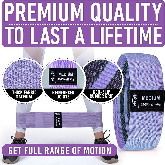 Resistance Bands for Working Out with Workout Bands Guide. 4 Booty Bands for Women Men Fabric Elastic Bands for Exercise Bands Resistance Bands for Legs Bands for Working Out Hip Thigh Glute Bands Set