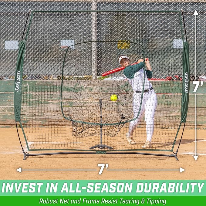 GoSportsGoSports Team Tone 7' x 7' Baseball & Softball Practice Hitting & Pitching Nets in Team Colors