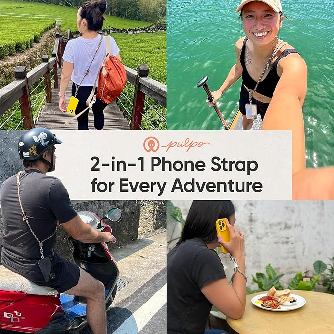 Pulpo 2-in-1 Cell Phone Wrist Strap and Lanyard Dusty Pink - Anti Theft Lanyard for Men & Women, Wrist Straps for Phones, Lanyards for Smartphones, Adjustable Cellphone Leash & Safety Strap Tether
