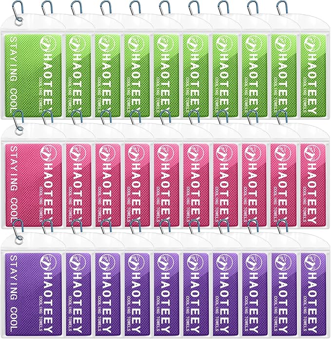 Cooling Towels Pack of 30, 40"*12" Neck Cool Towel Bulk, Cold Towels for Neck and Face, Cooling Rags Sports Towel for Hot Weather, Running, Soccer, Yoga, Gym, Golf