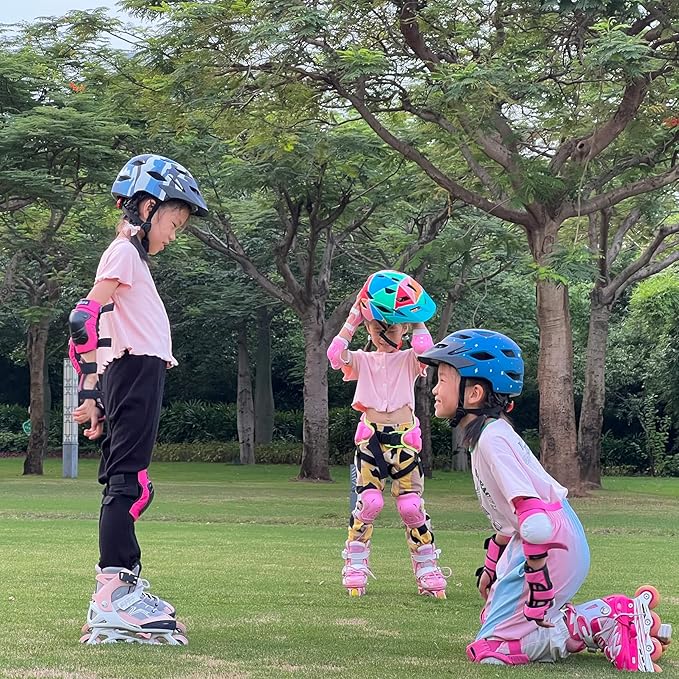 Kids Bike Helmet,Bavilk Kids Boys Girls Bike Helmets with LED Light Detachable Visor Children Youth Teen Multi-Sport for Skating Cycling Scooter Skateboard Adjustable & Lightweight 19.7"-22.4"