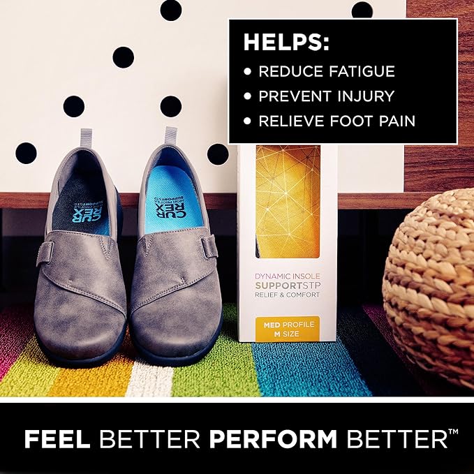 CURREX SupportSTP – Arch Support Insole w/Superior Cushioning & Airflow, Heavy Duty Shell for Less Fatigue – Comfort, Athletic, Casual and Work Shoe Inserts, Men & Women – Medium Arch, Small