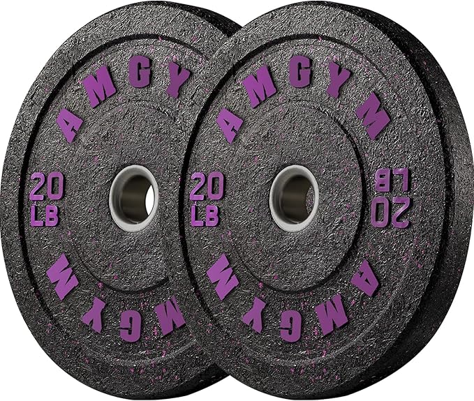 2 Inch Bumper Plates，10-500lbs，Barbell Rubber Olympic Weight Plates Set for Home Gym, Strength Training & Weight Lifting, Multiple Options Colors