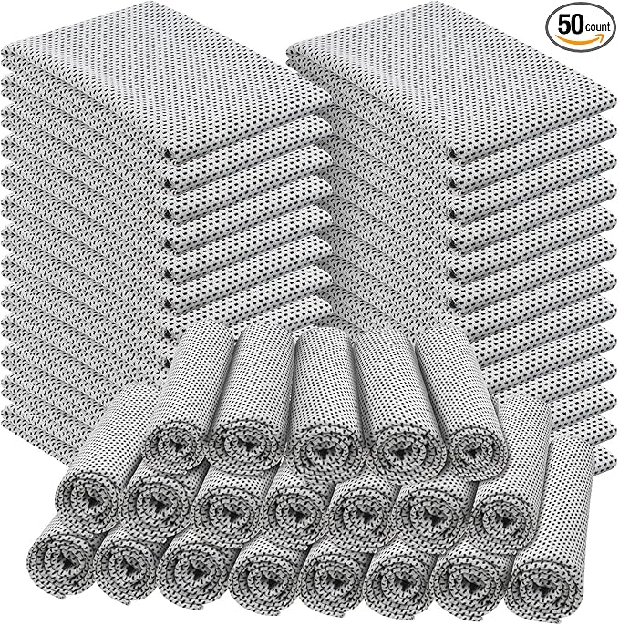 Shellwei 50 Pcs Cooling Towel 40 x 12 Inch Microfiber Workout Towels Breathable Chilly Towel Ice Cool Cold Towels Bulk Fast Drying Absorbent Sweat Rag for Neck Yoga Sports Golf Gym