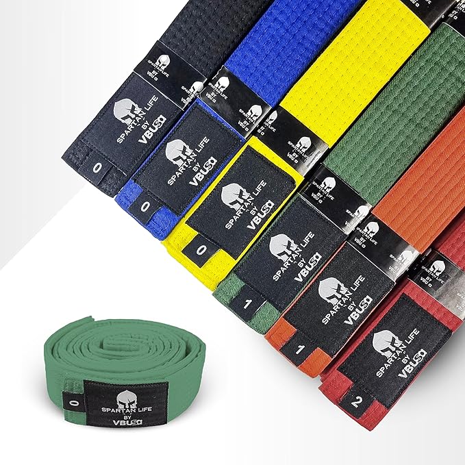 Karate Belt, All-Purpose Martial Arts Belt, Judo, Taekwondo Belt, Durable MMA Color Rank TKD Belt Size 0-6.
