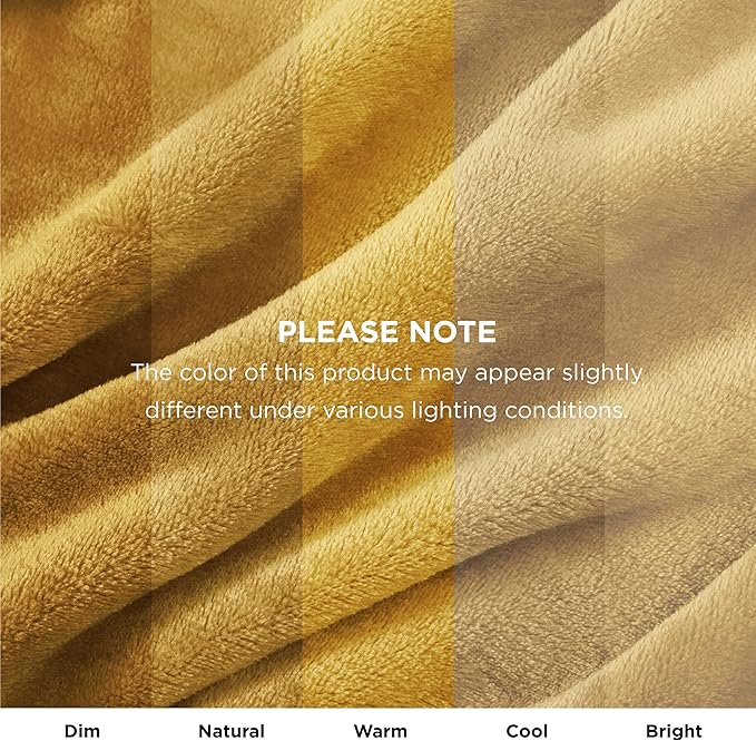 Bedsure Twin XL Fleece Blanket Dorm Bedding - Lightweight Soft Cozy Blankets for Bed, Sofa, Couch, Travel, Camping, Yellow, 66"x90"