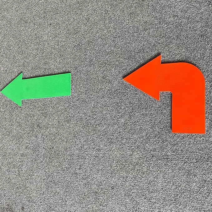 12pcs Colorful Star Arrow Spot Marker Non-Slip Directional Carpet Marker for Training Agility, Kids Classroom Activity, Gym, Sport, Home (Turn Arrow)