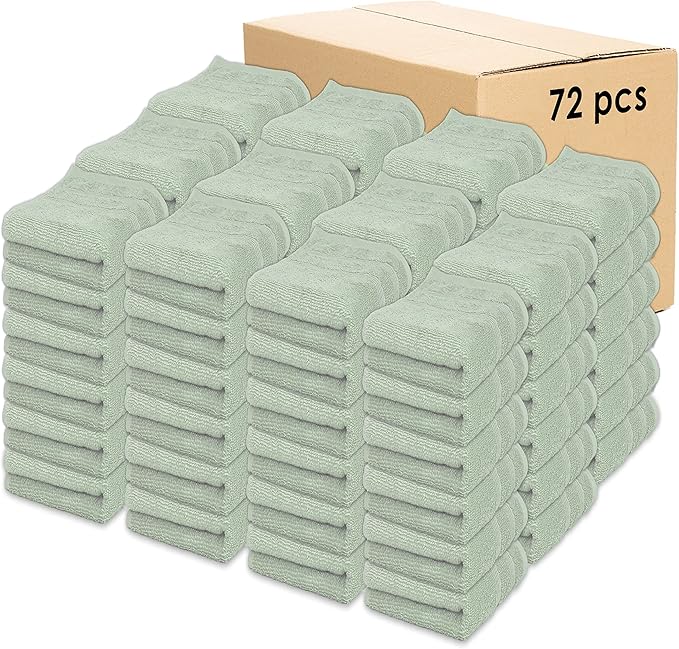 Kaufman - Premium Hand Towels Set for Bathroom, Spa, Gym, and Face Towel 100% Cotton Ring Spun, Ultra Soft Feel and Highly Absorbent Towels (SAGE Green, 72-PK)