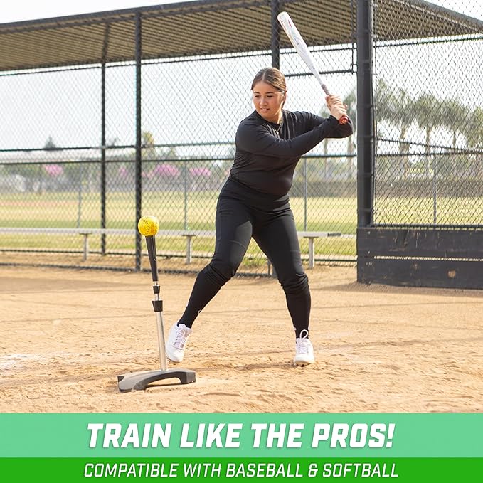 GoSports Baseball & Softball Pro Batting Tee with Heavy-Duty Tripod Base Design and Adjustable Height