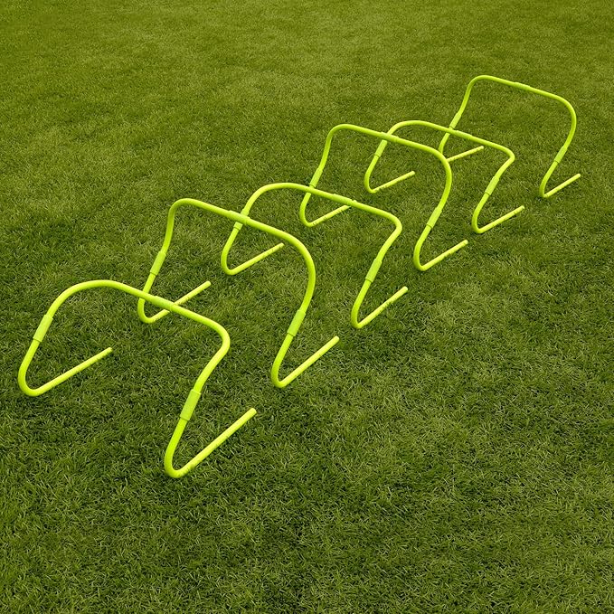 Agility Speed Hurdles Upgraded Training Hurdles Adjustable Height,Ultra Durable All-in-One Speed Hurdles with Carrying Handle, 6 Pack