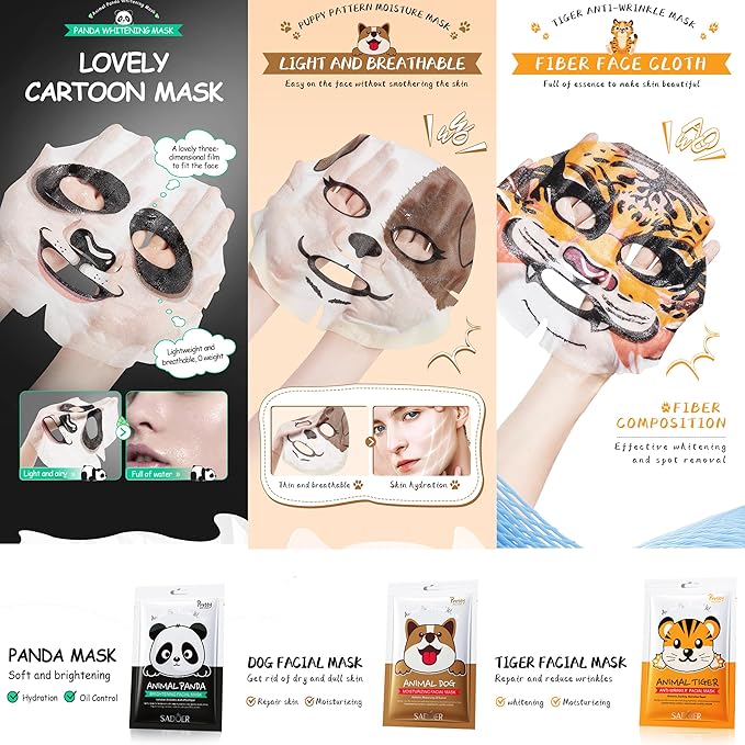 55 Pack Collagen Face Masks Skincare Bulk,Hydrating Spa Face Mask Beauty for Sensitive Skin,Sheet Mask for Skin Care, Facial Mask Sets Birthday Party Gifts for Women/Teen Girls/Kids