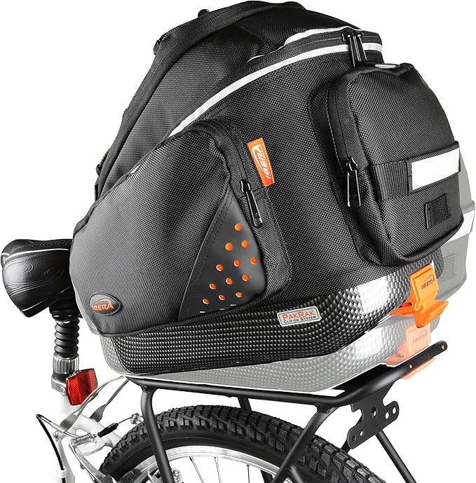 Ibera PakRak Touring Bicycle Seatpost/Disc/Non/Disc Rack and Quick Release Bag